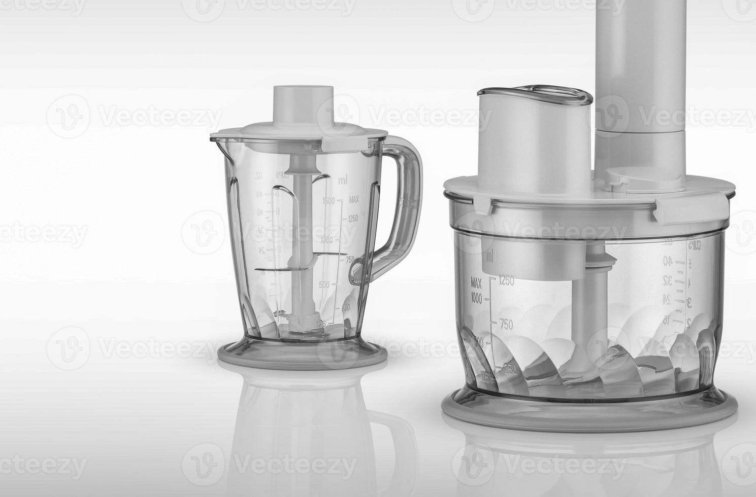 modern food processor on a light background with reflection photo