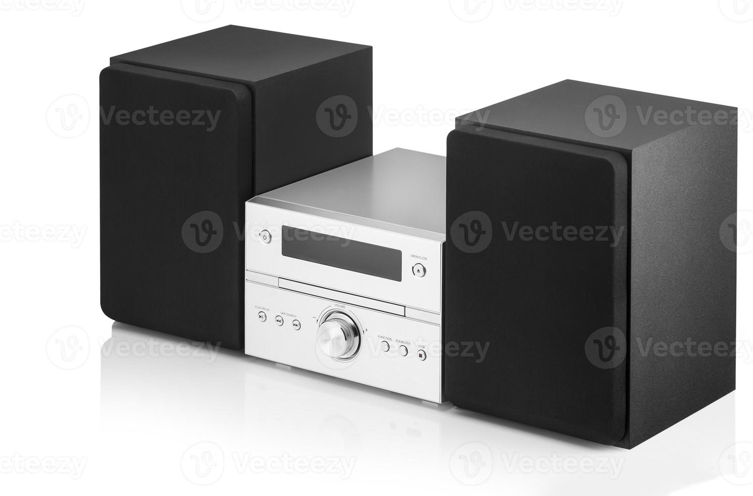 music center with two speakers on a white background photo