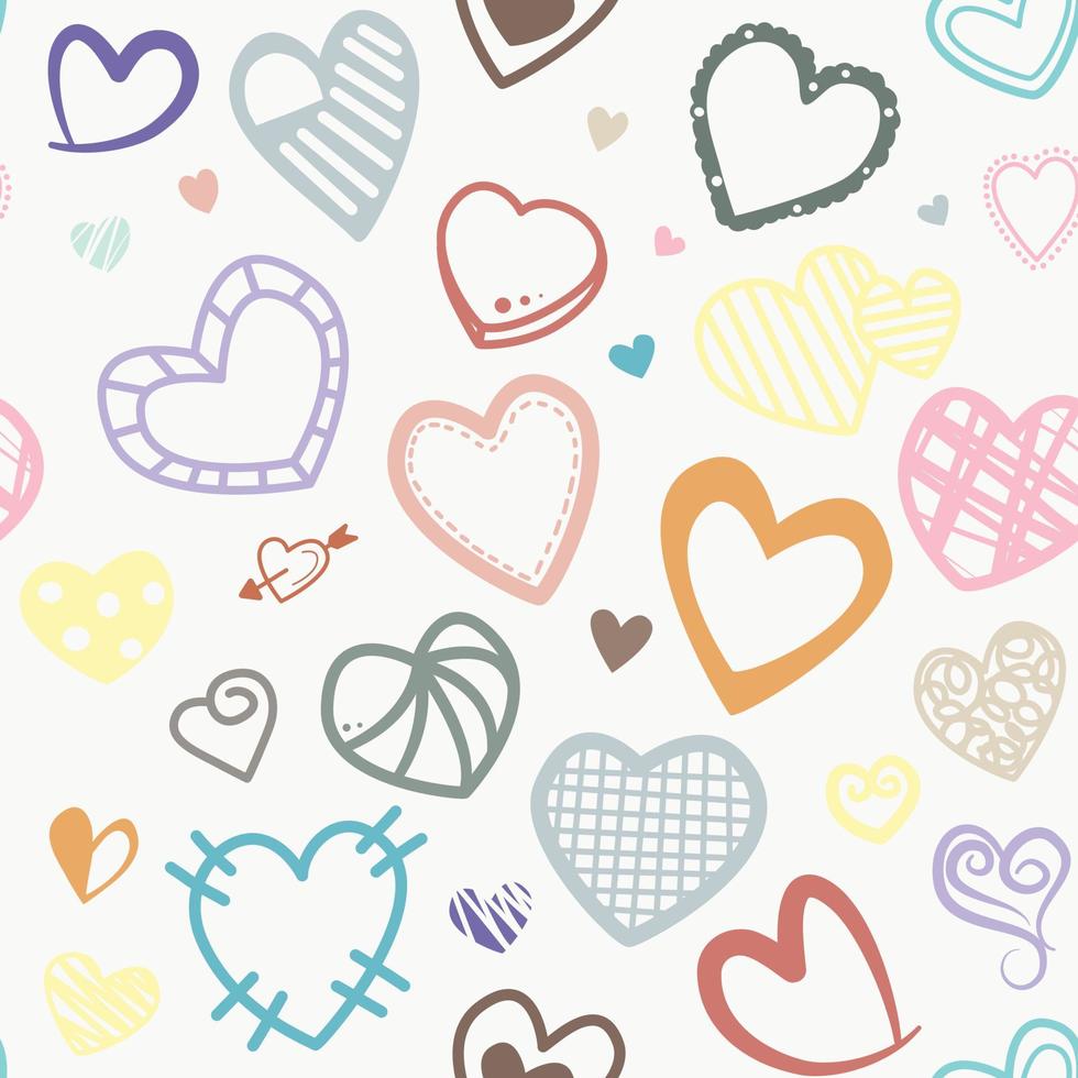 Sweet Hearts seamless pattern. Abstract art print. Design for paper, covers, cards, fabrics, interior items and any. Vector illustration about Valentine.