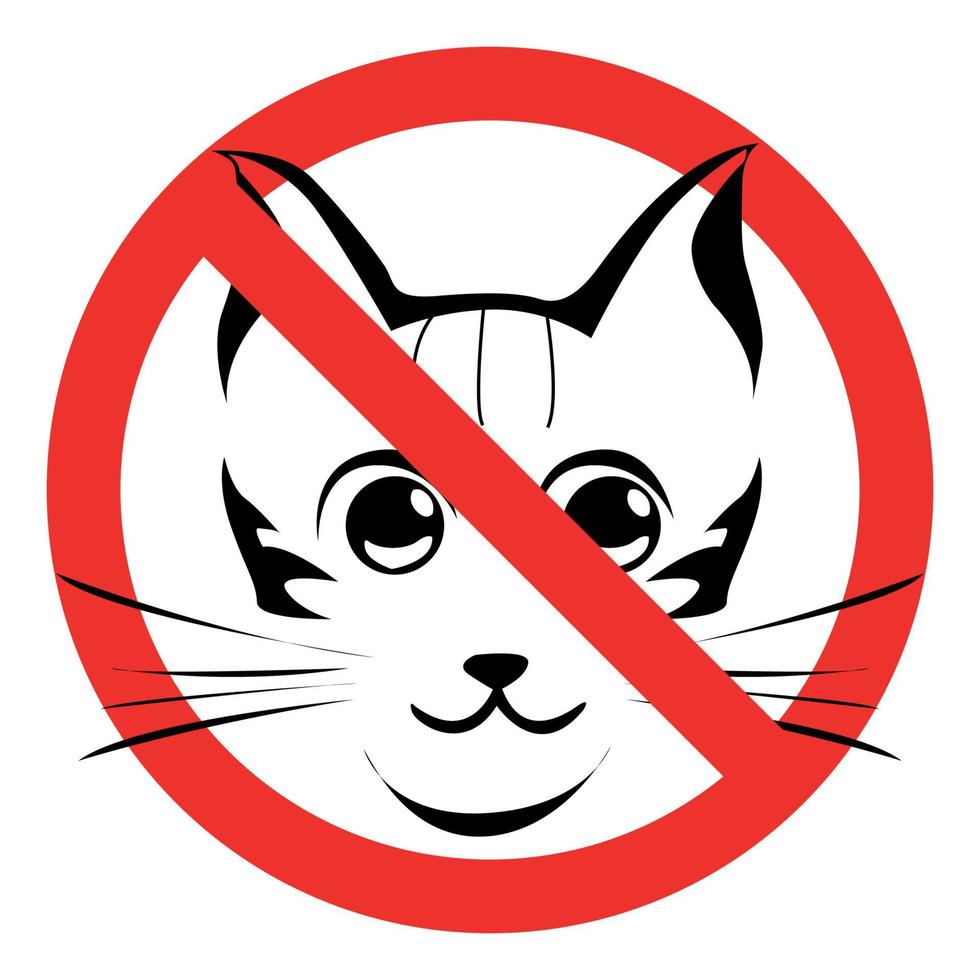 No Cat Allowed Sign Illustration Vector
