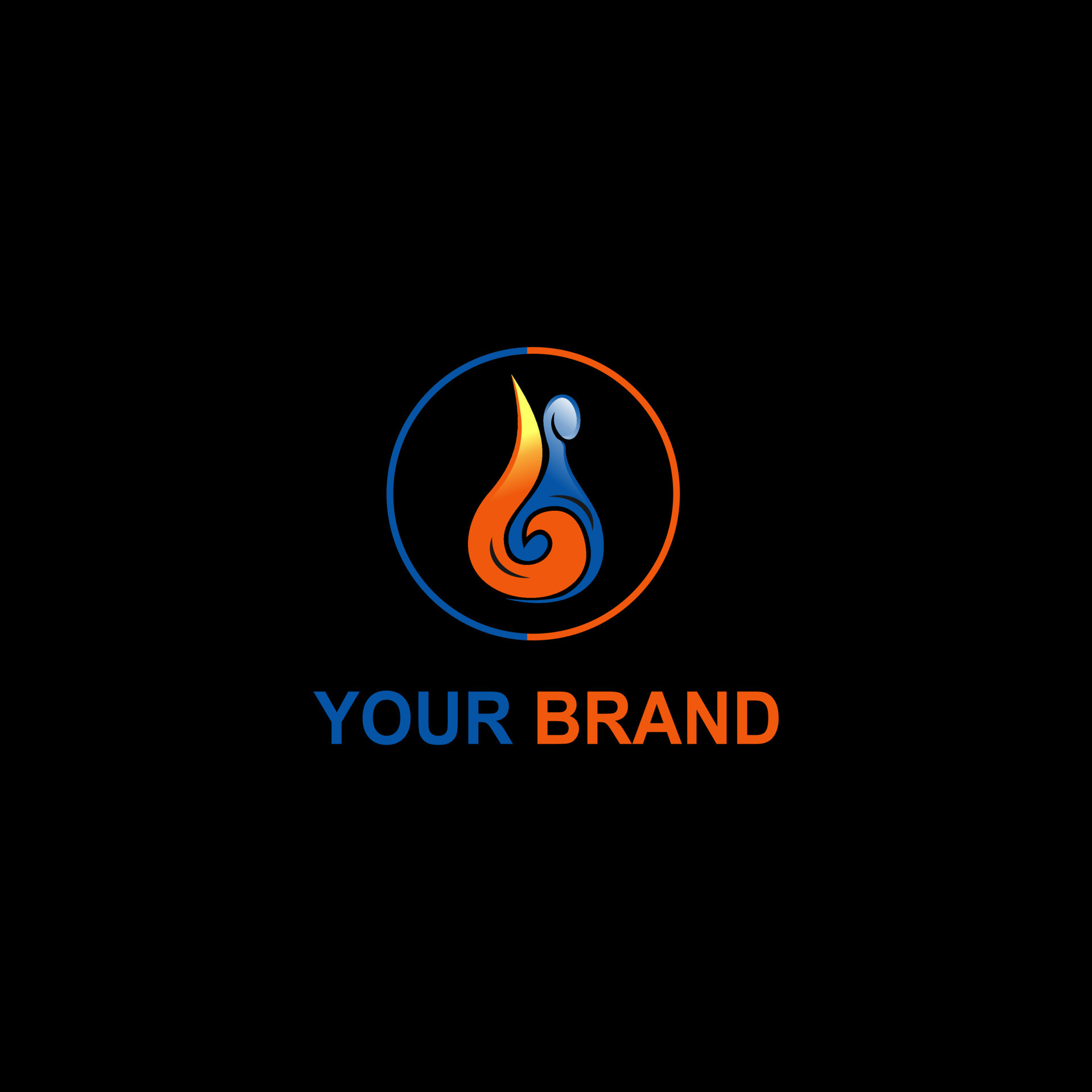 hot and cold, fire and water HVAC logo 6461970 Vector Art at Vecteezy