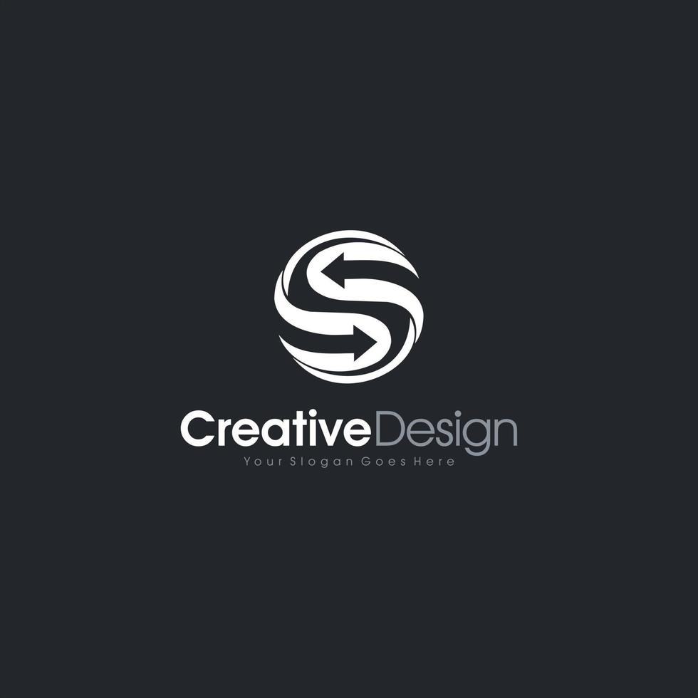 Letter S Logo Right and Light Icon vector