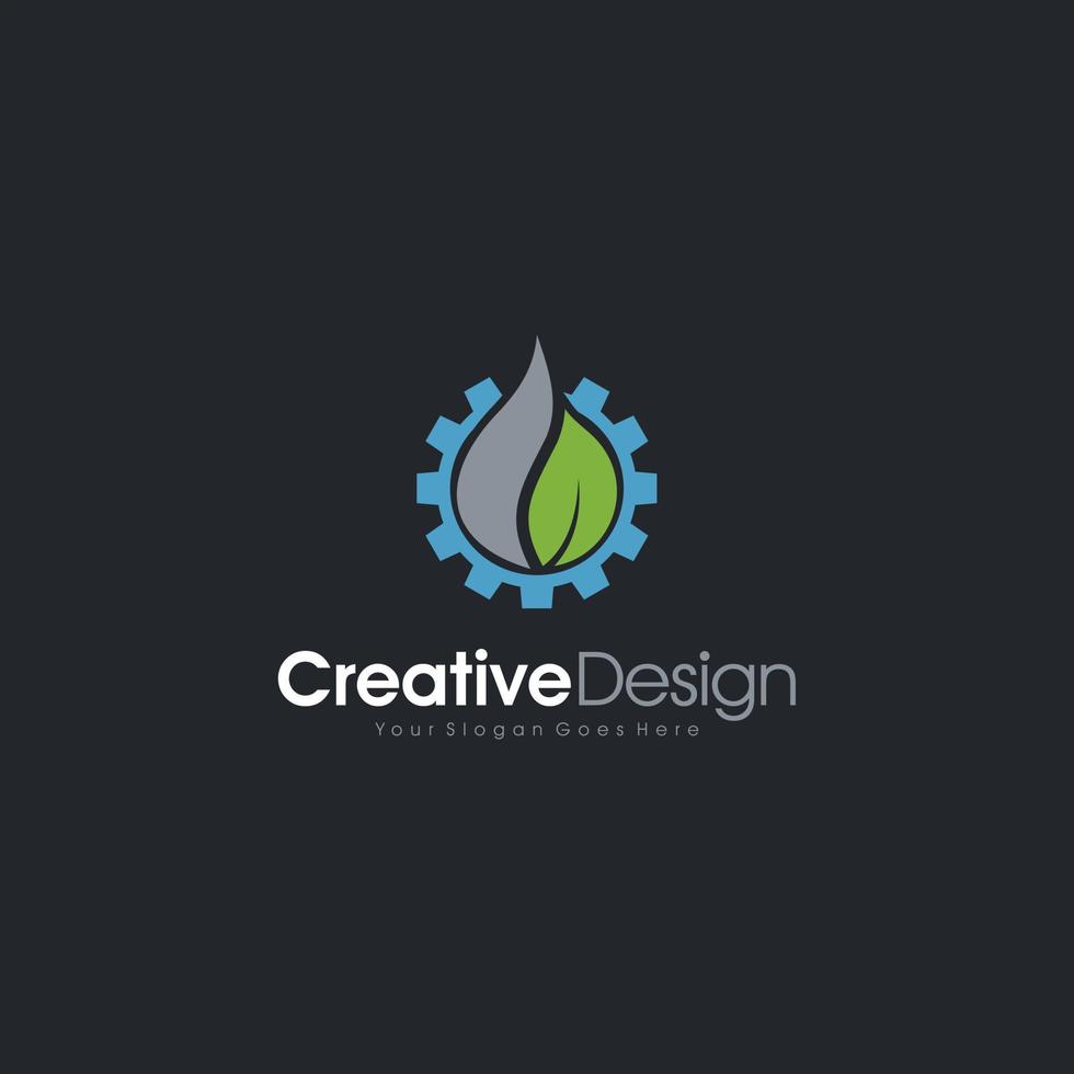 Machine Logo Natural Icon Business Template Tech vector
