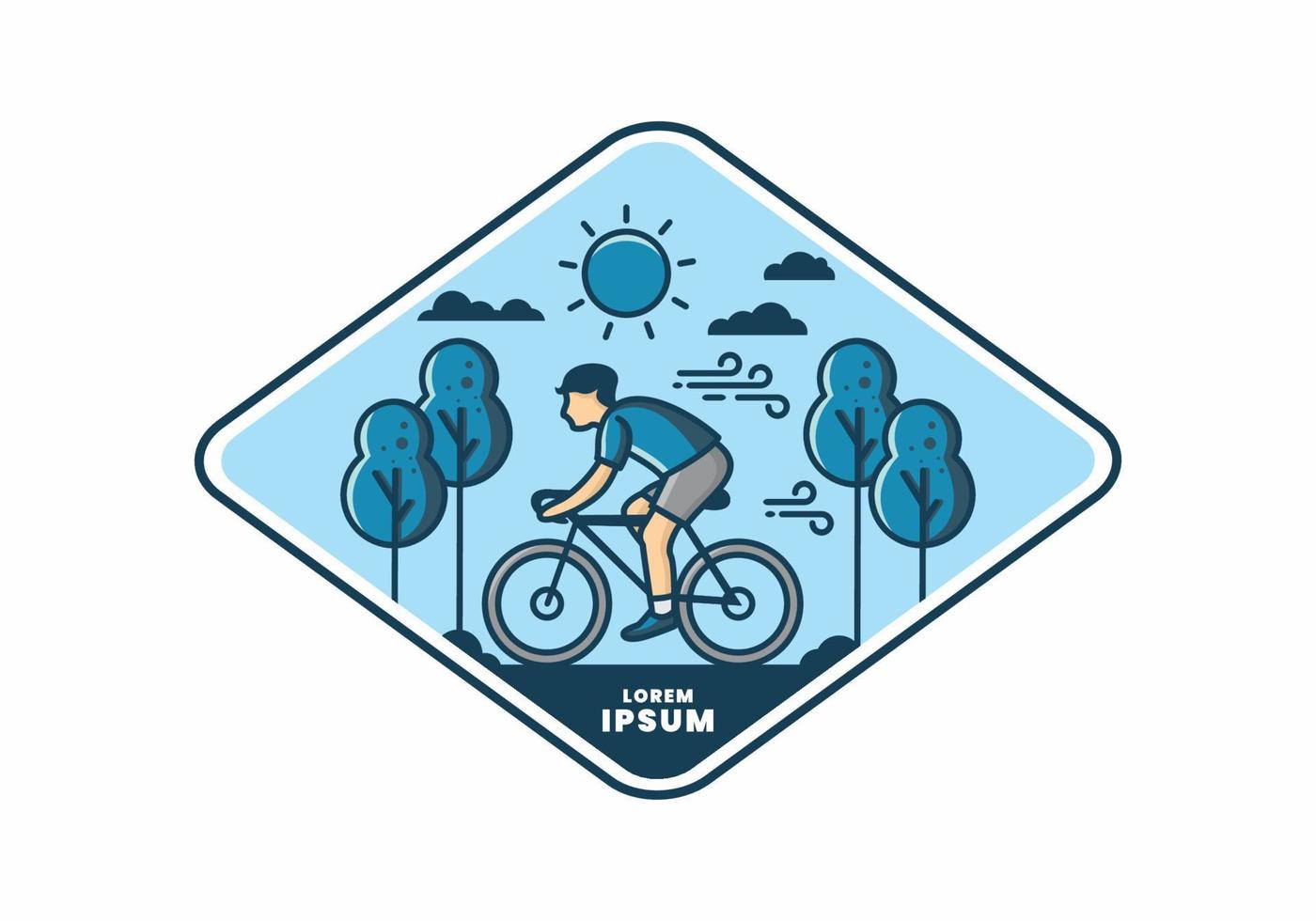 Riding a bicycle flat illustration vector