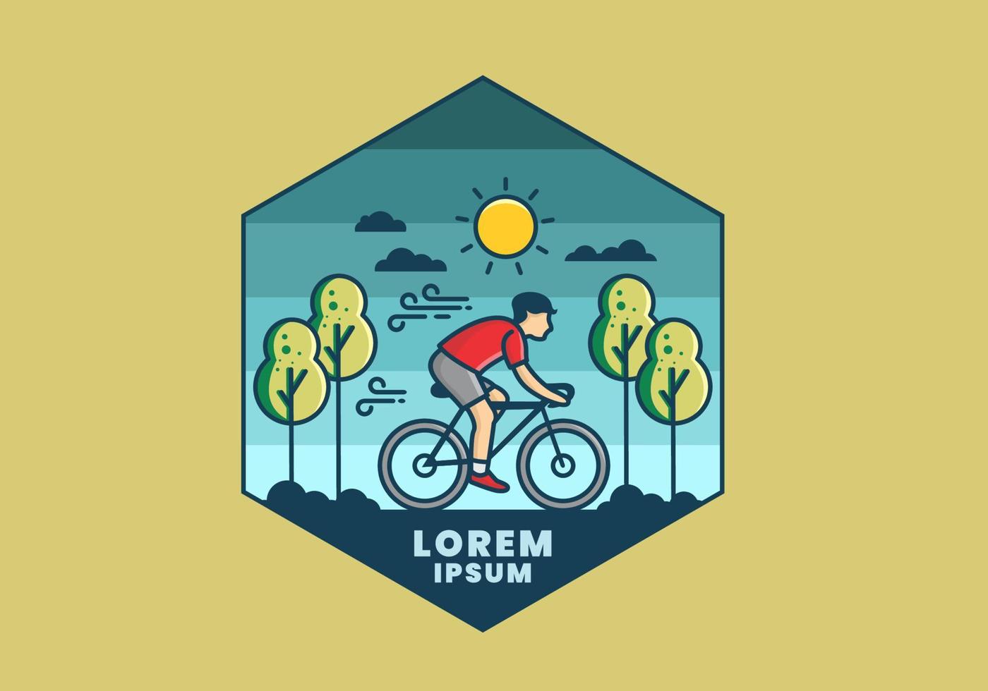 Riding a bicycle flat illustration vector