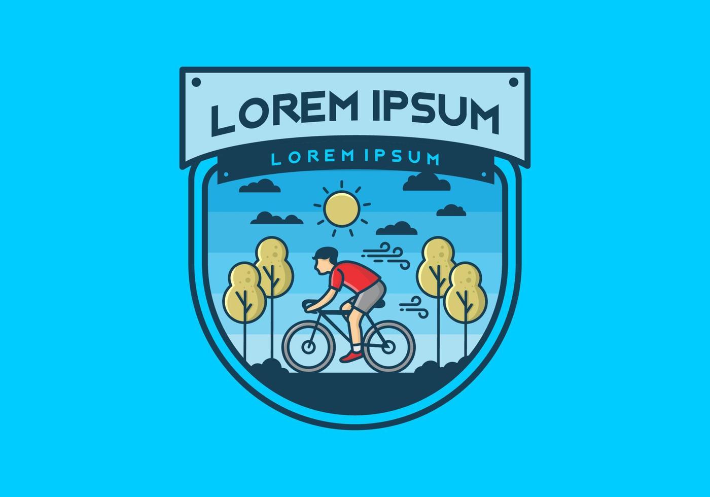 Riding a bicycle flat illustration vector
