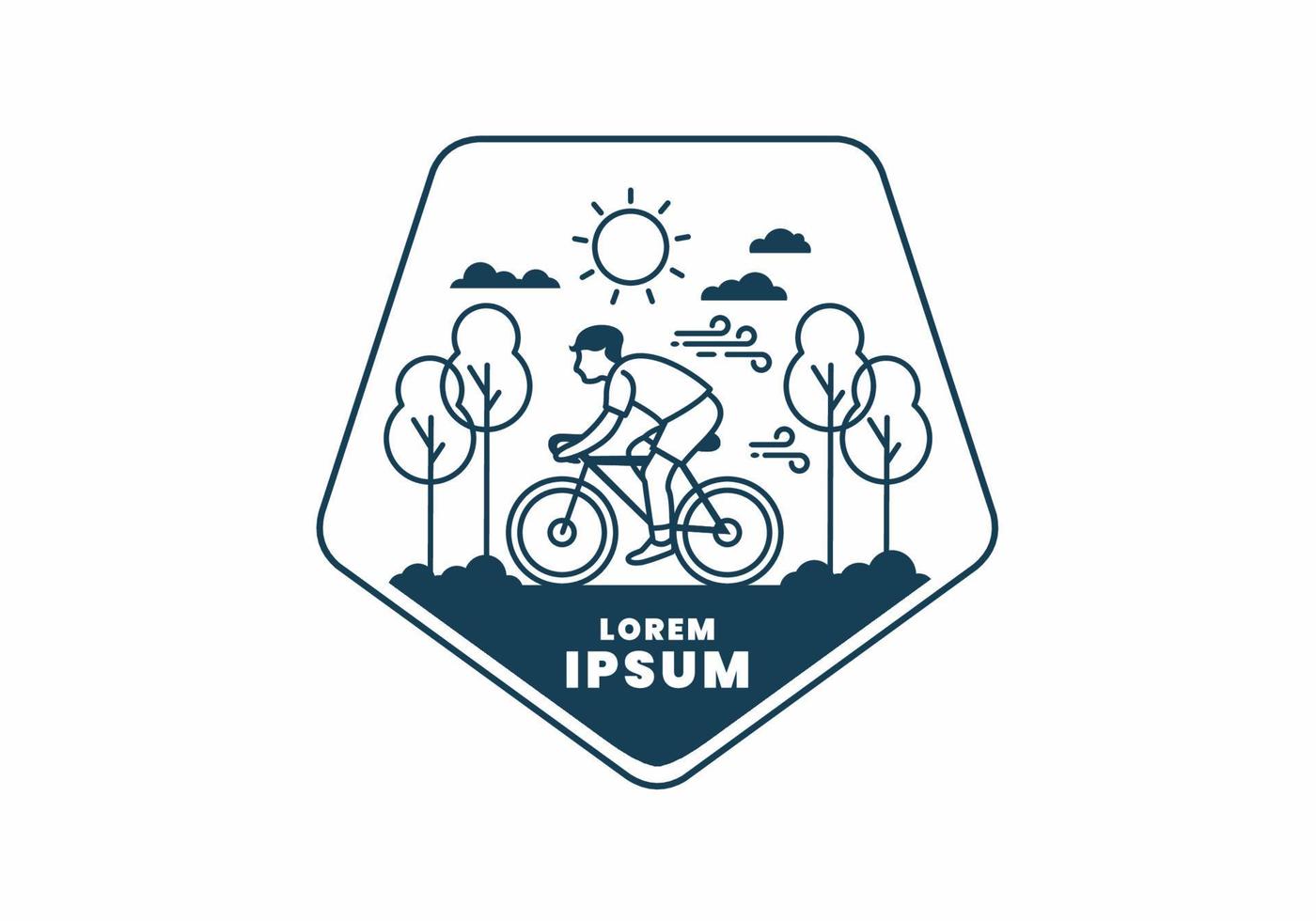 insignia de ilustración de andar en bicicleta vector