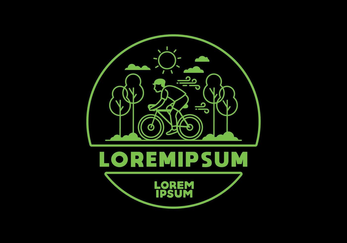 illustration badge of riding bicycle vector