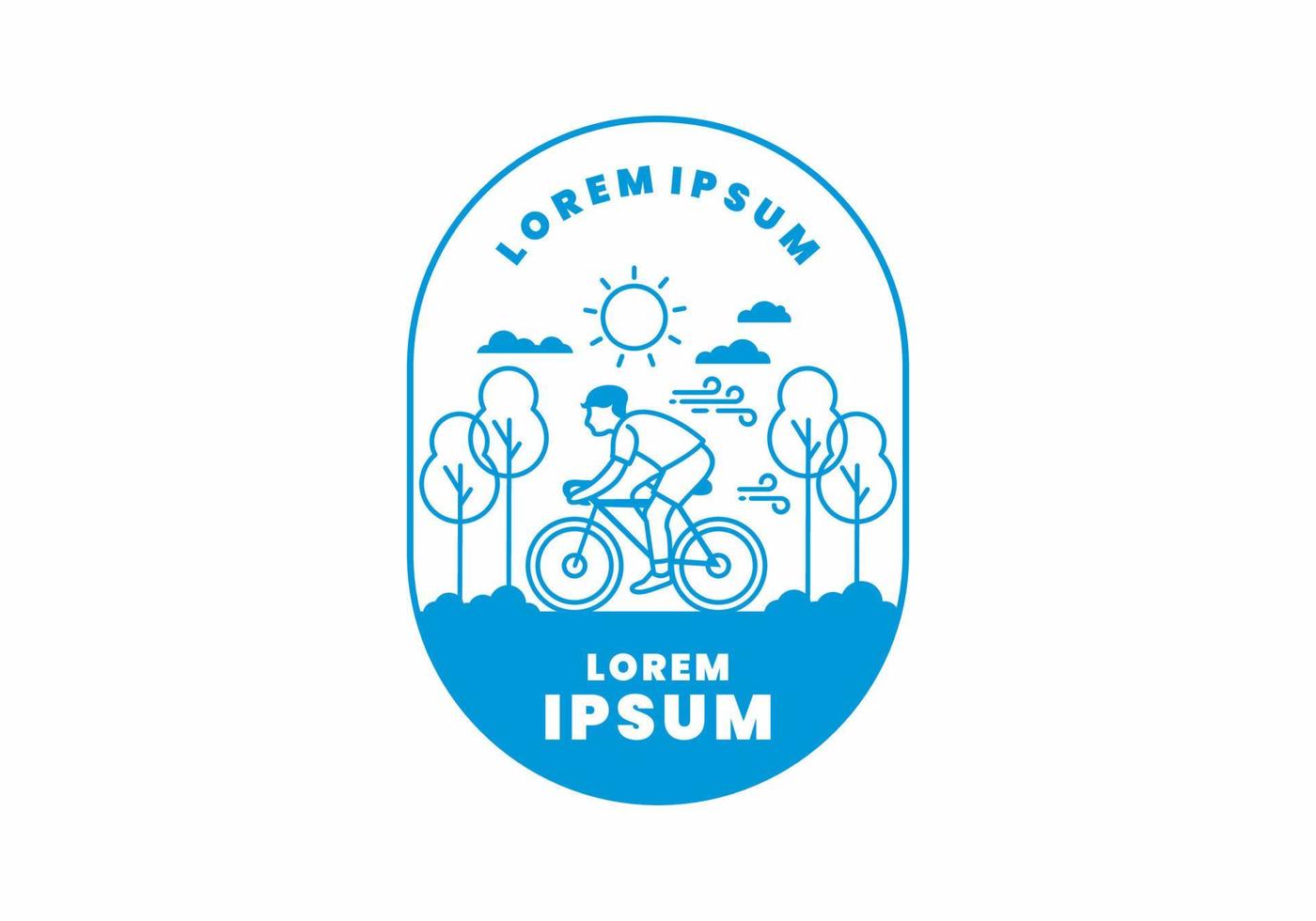 illustration badge of riding bicycle vector