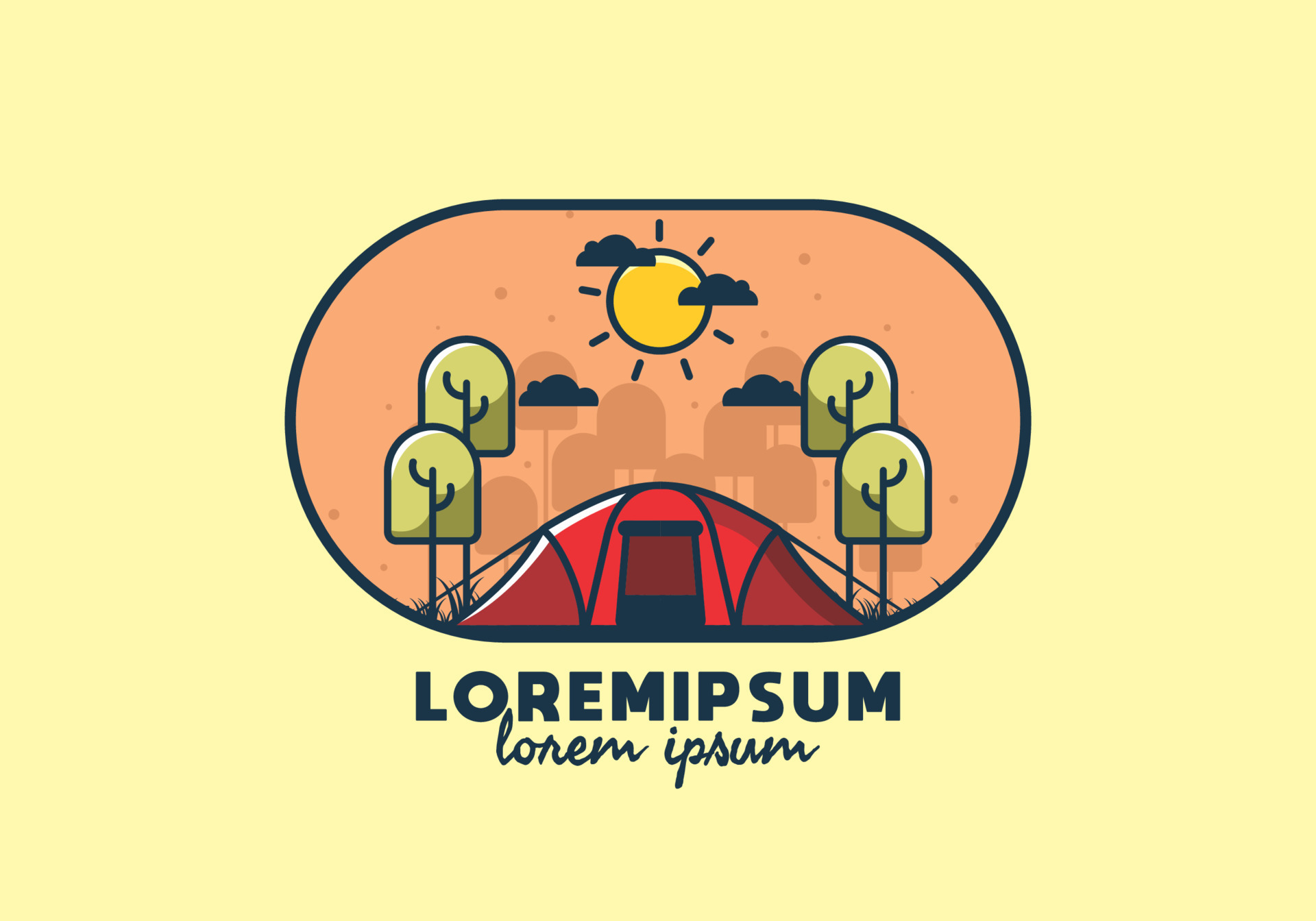 camping with a big tent flat illustration 6462852 Vector Art at Vecteezy