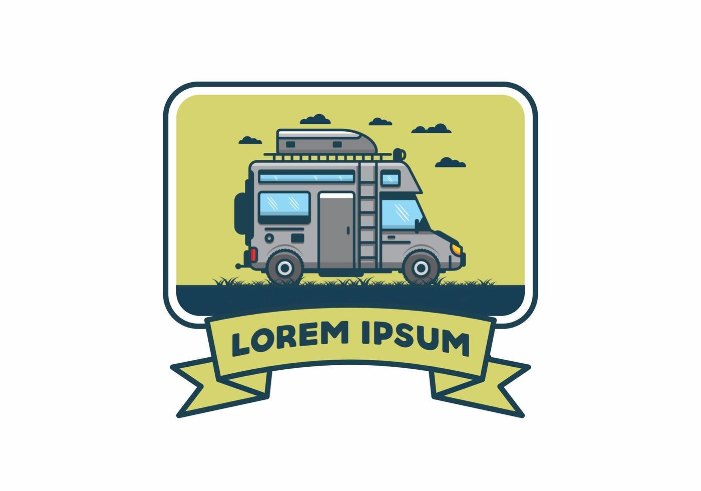 Motorhome with roof box flat illustration vector