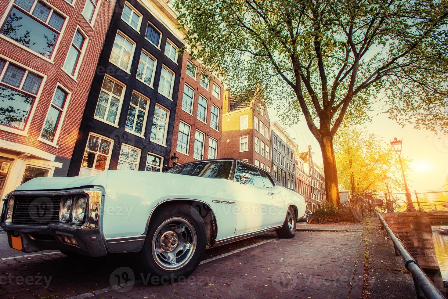 ver un coche retro. Amsterdam, Holanda. belleza mundo europa foto
