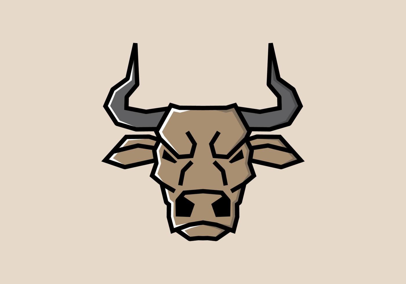 estilo de arte rígido de cabeza de toro vector