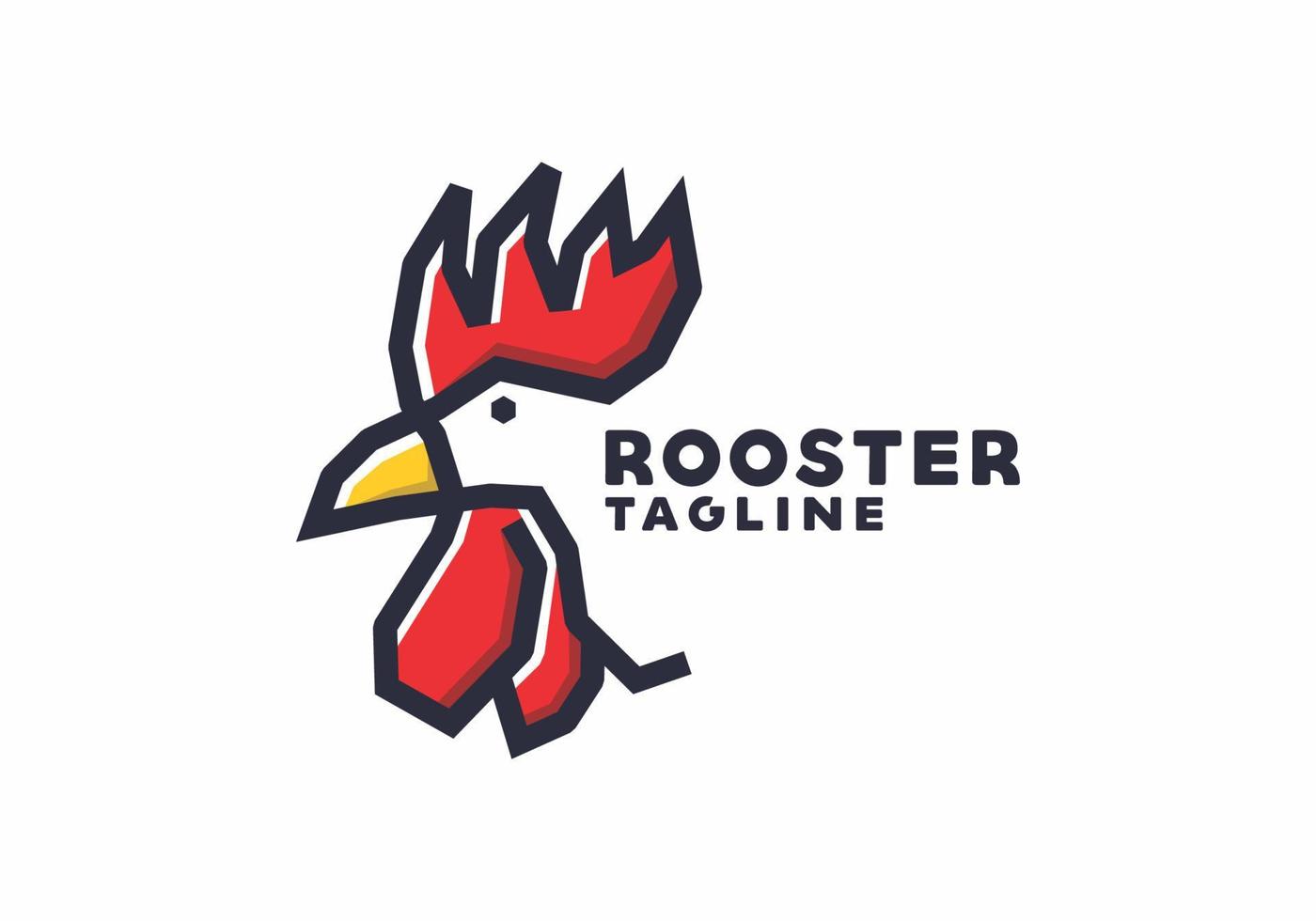 Stiff art style of rooster head vector