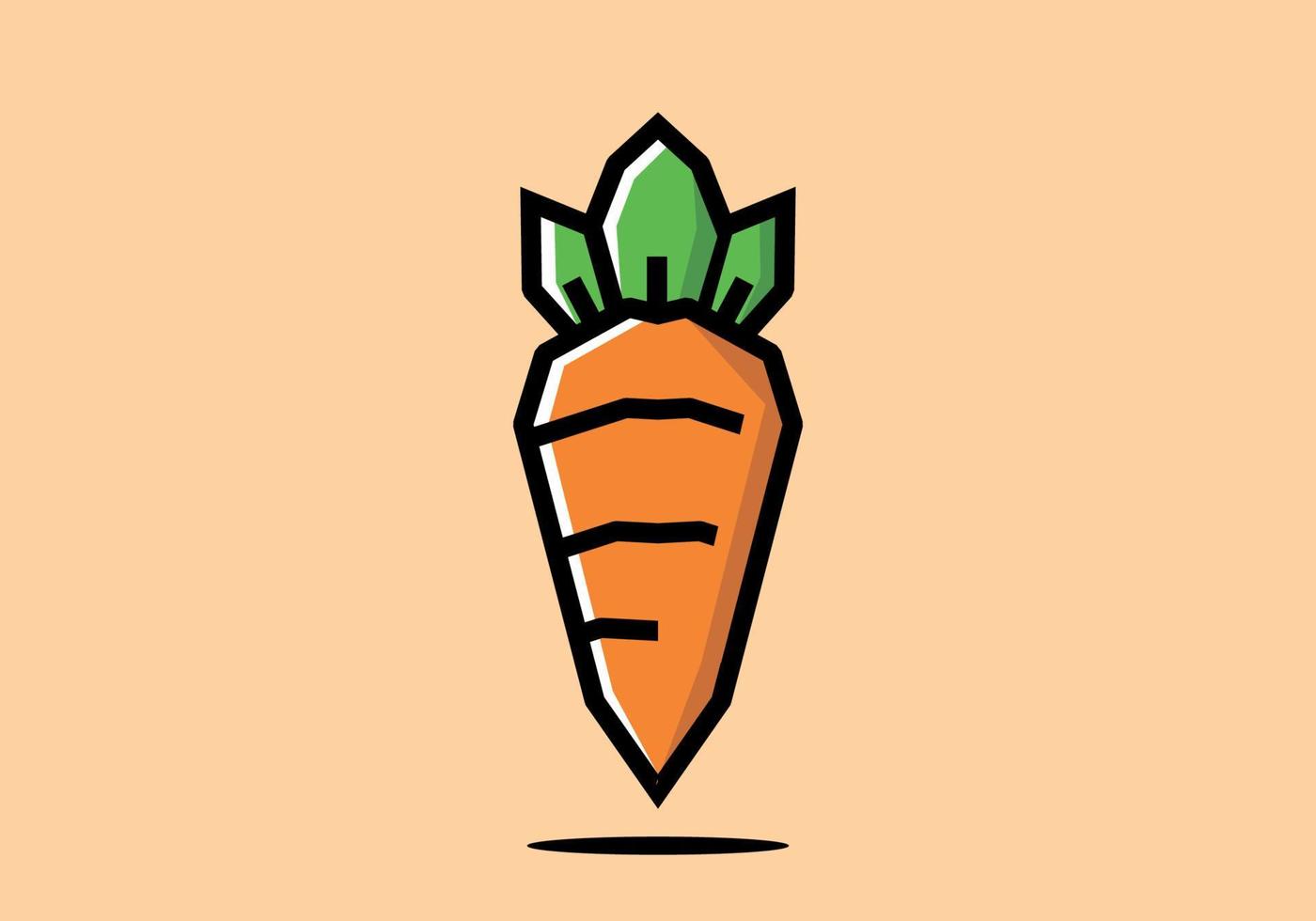 Stiff art style of orange carrot vector