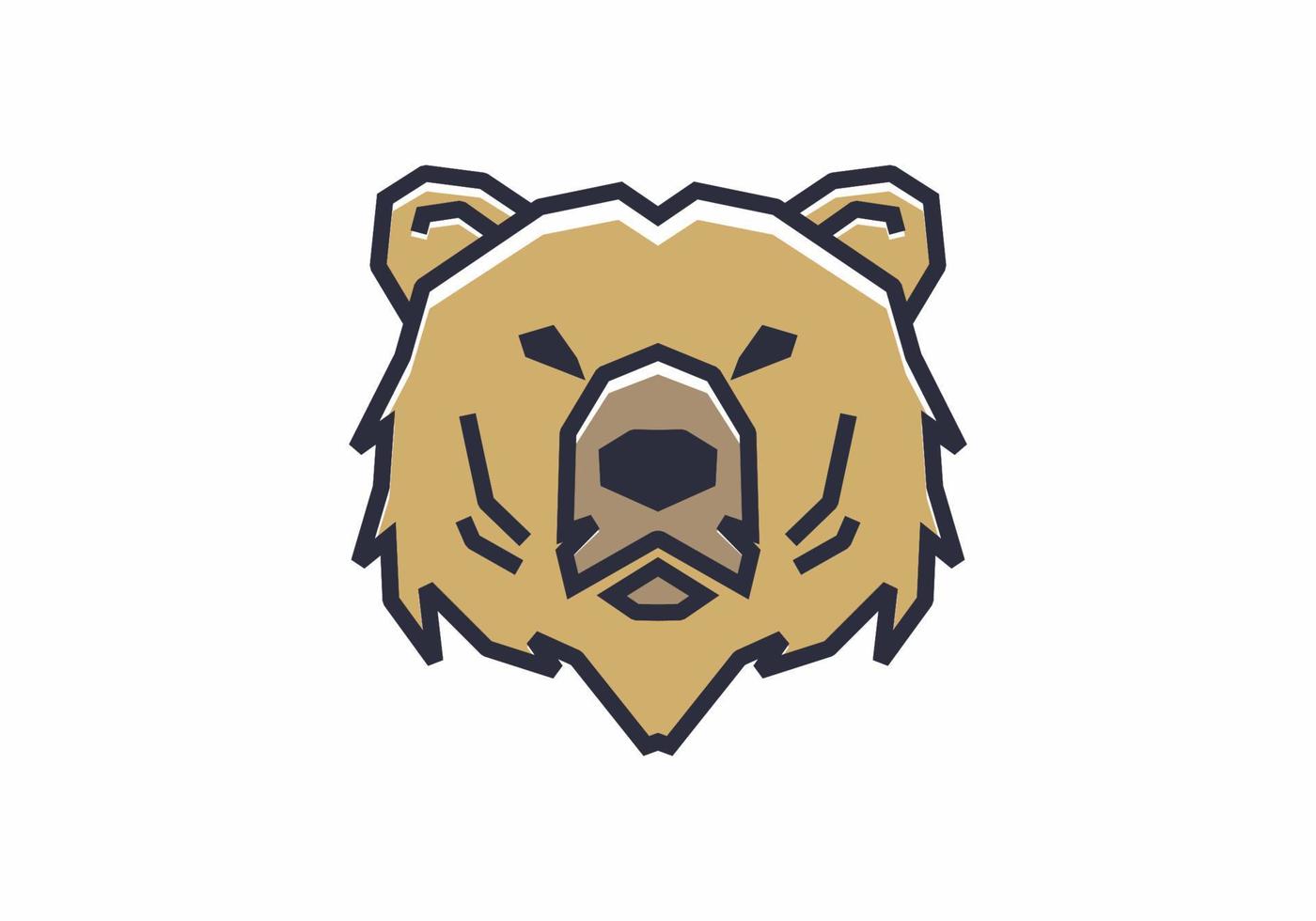 Stiff art style of bear head vector