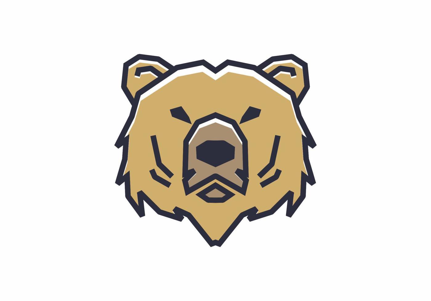 Stiff art style of bear head vector