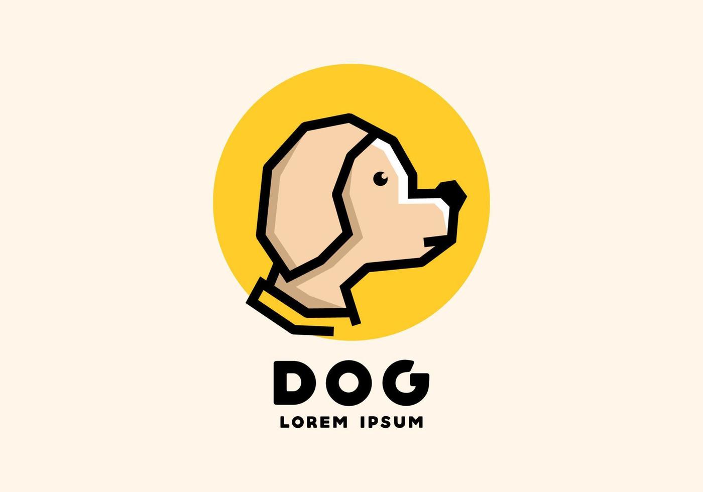 estilo de arte rígido de cabeza de perro lindo vector