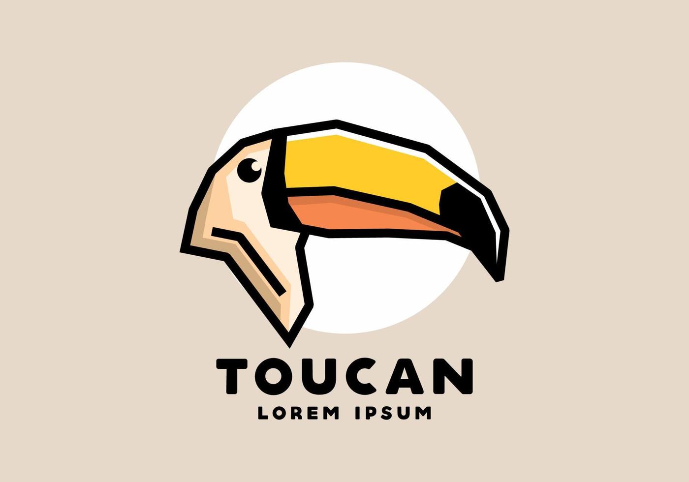 Stiff art style of toucan head vector