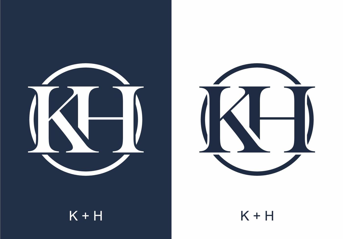Blue white of KH initial letter vector