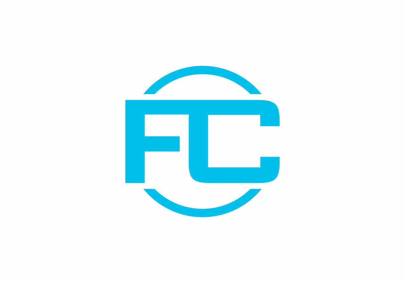 Blue FC initial letter logo vector