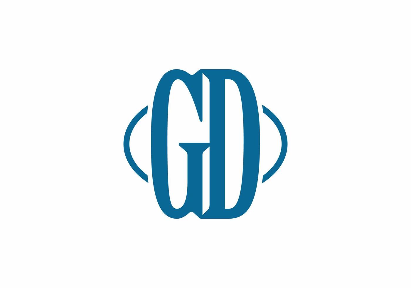 Blue GD initial letter logo vector