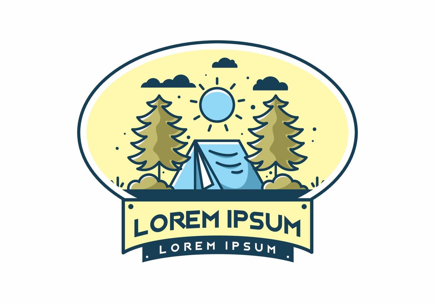 Fun camping with tent illustration vector