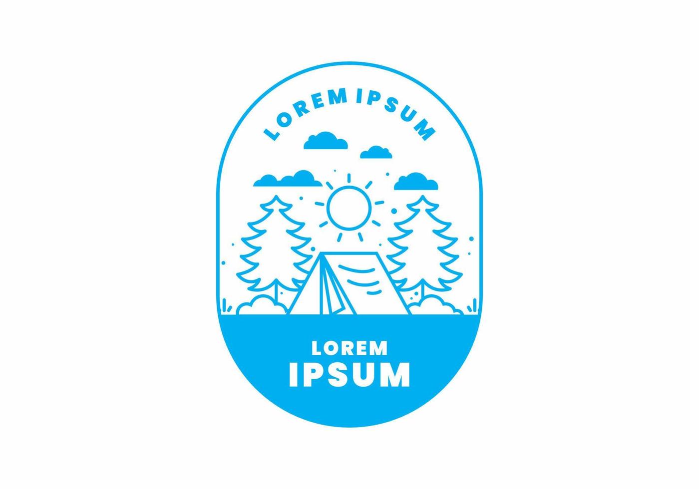 Fun camping with tent illustration vector