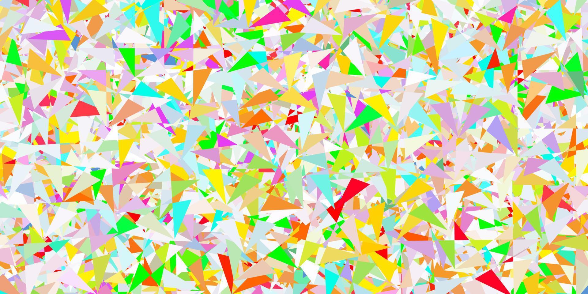 textura de vector multicolor claro con triángulos al azar.