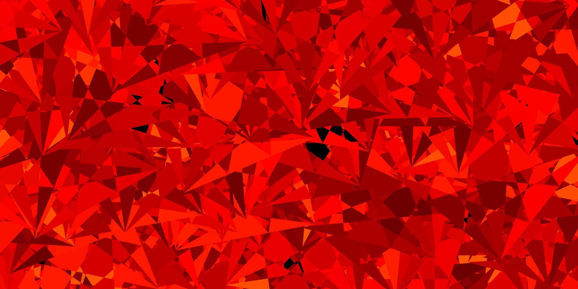 Dark Orange vector texture with random triangles.