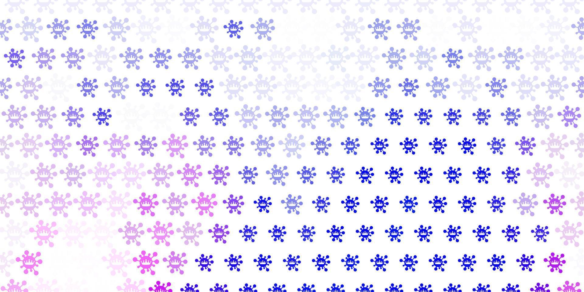 Light Pink, Green vector pattern with coronavirus elements.