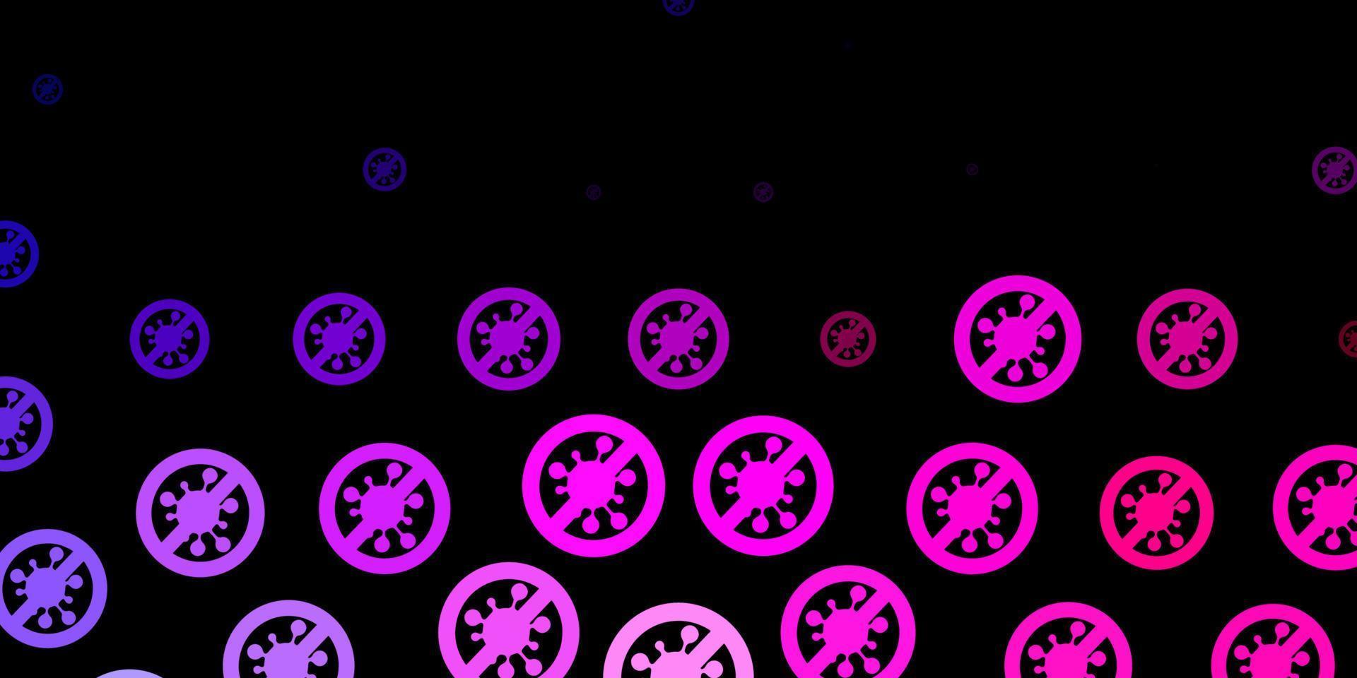 Dark Purple, Pink vector texture with disease symbols.