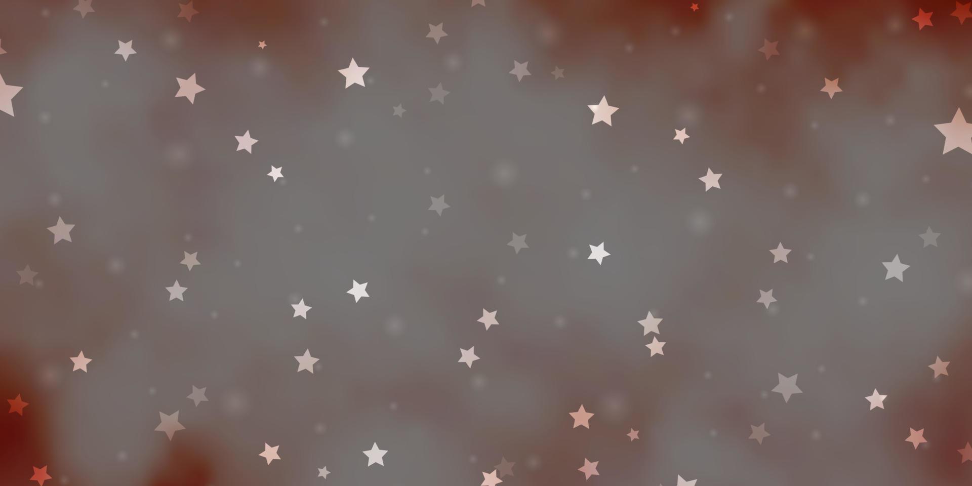 Light Red vector template with neon stars.