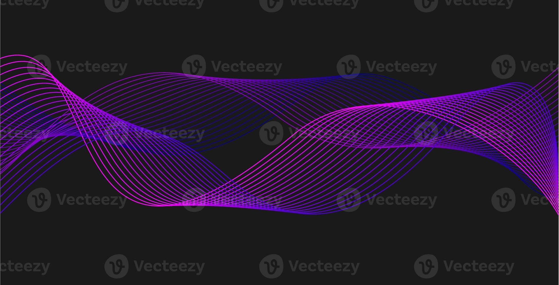 fondo de onda de línea abstracta. diseño de línea ondulada brillante colorido. púrpura. ecualizador de frecuencia digital. ilustración de línea curva foto