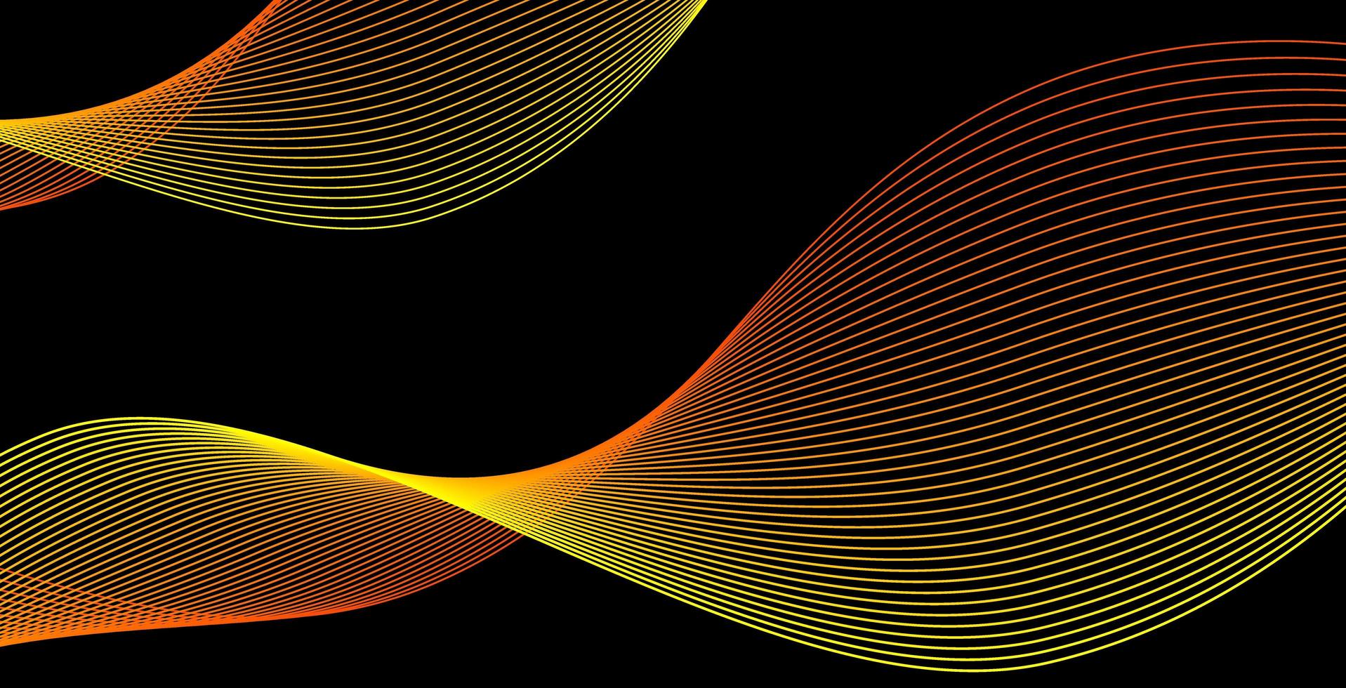 Abstract golden light line on black background. Modern background design photo