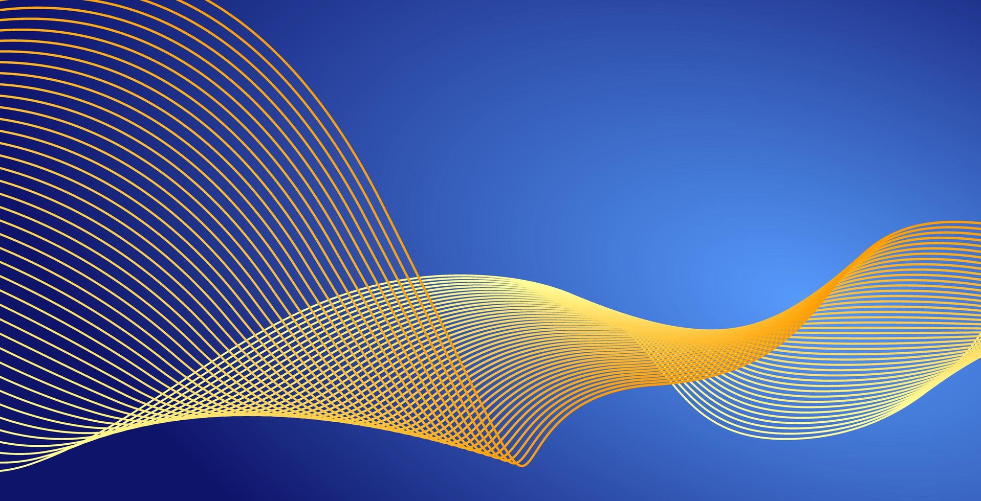 Background design with abstract golden light lines. Curved wavy line photo