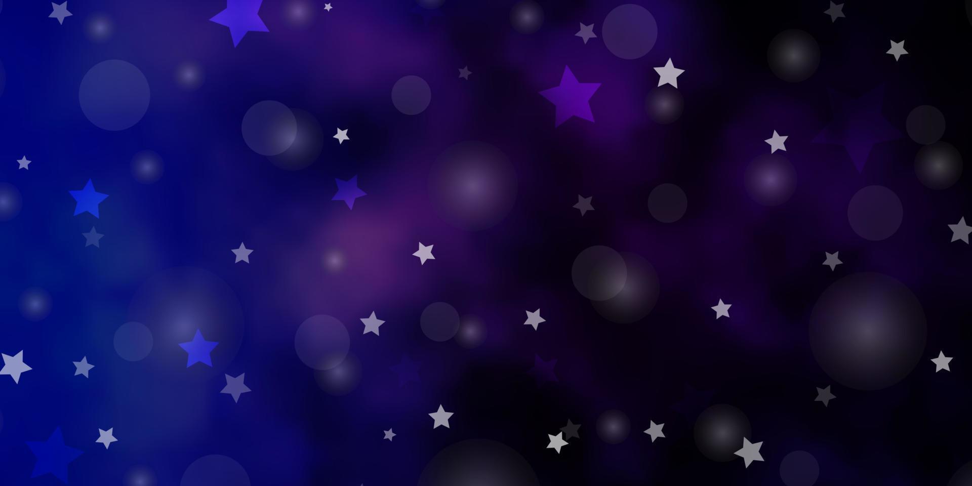 Dark Pink, Blue vector template with circles, stars.