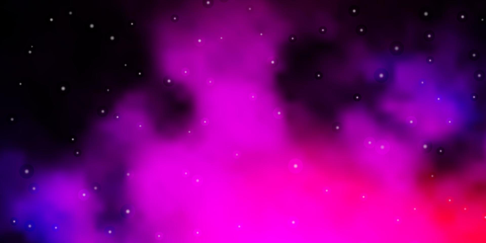 Dark Pink, Blue vector texture with beautiful stars.