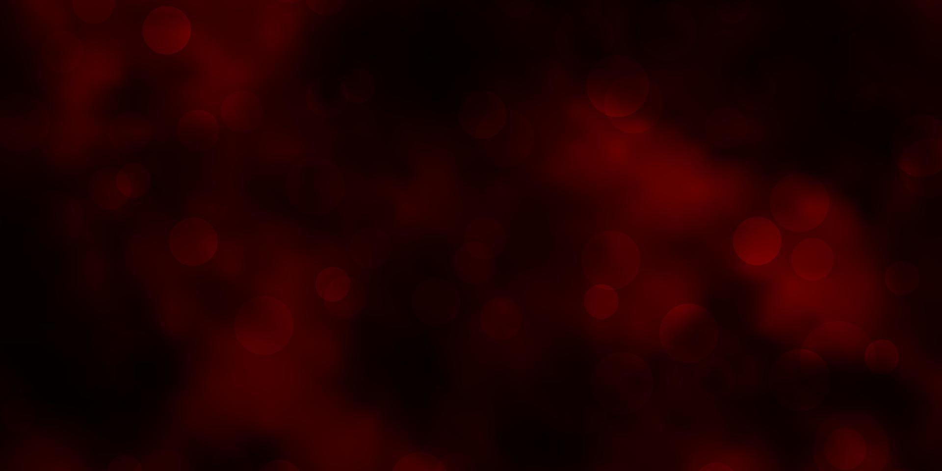 Dark Red vector pattern with circles.