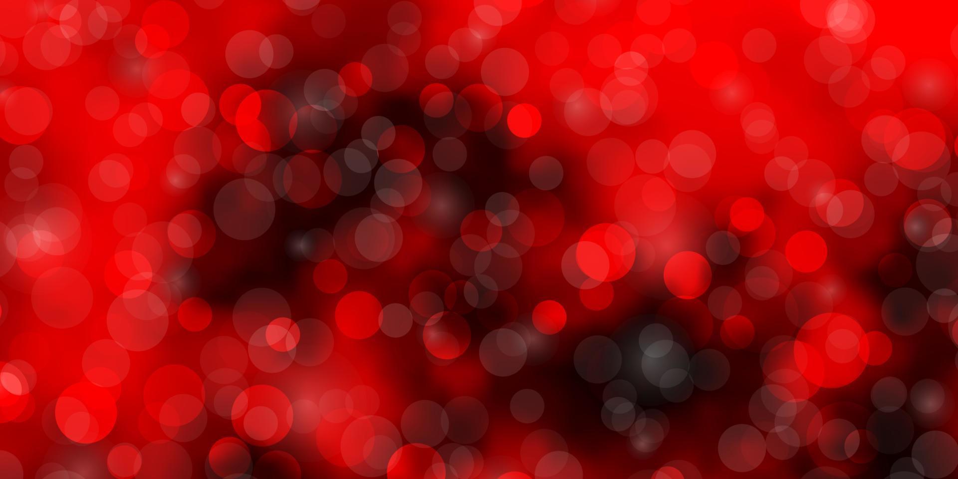 Light Red vector pattern with circles.