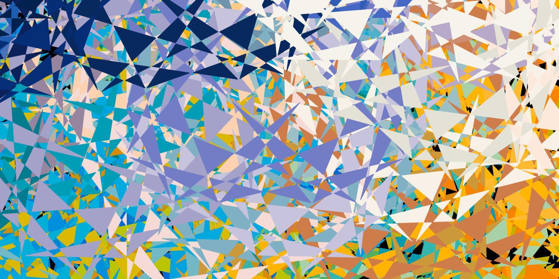 Light blue, yellow vector backdrop with triangles, lines.