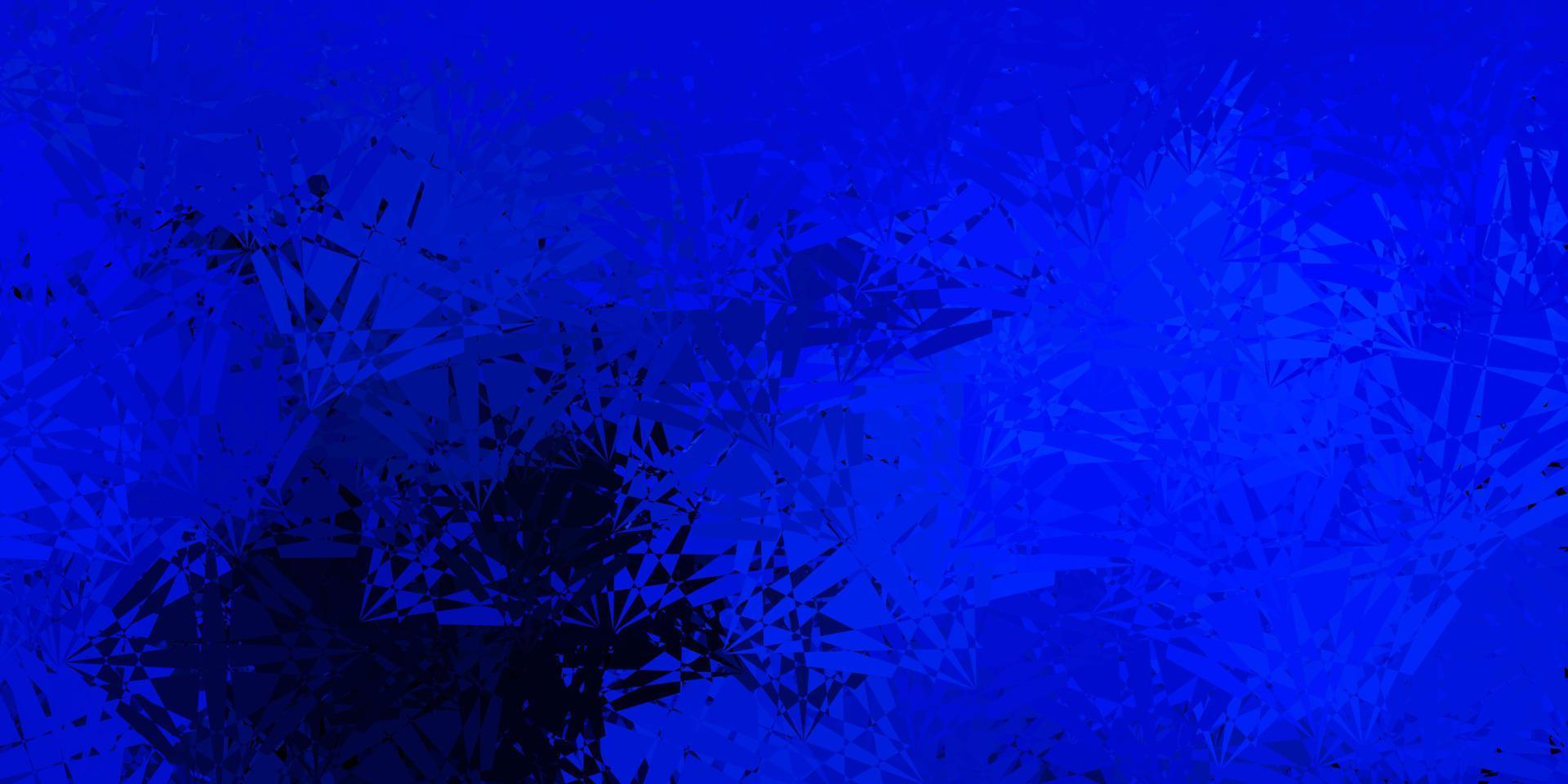 Dark BLUE vector backdrop with triangles, lines.