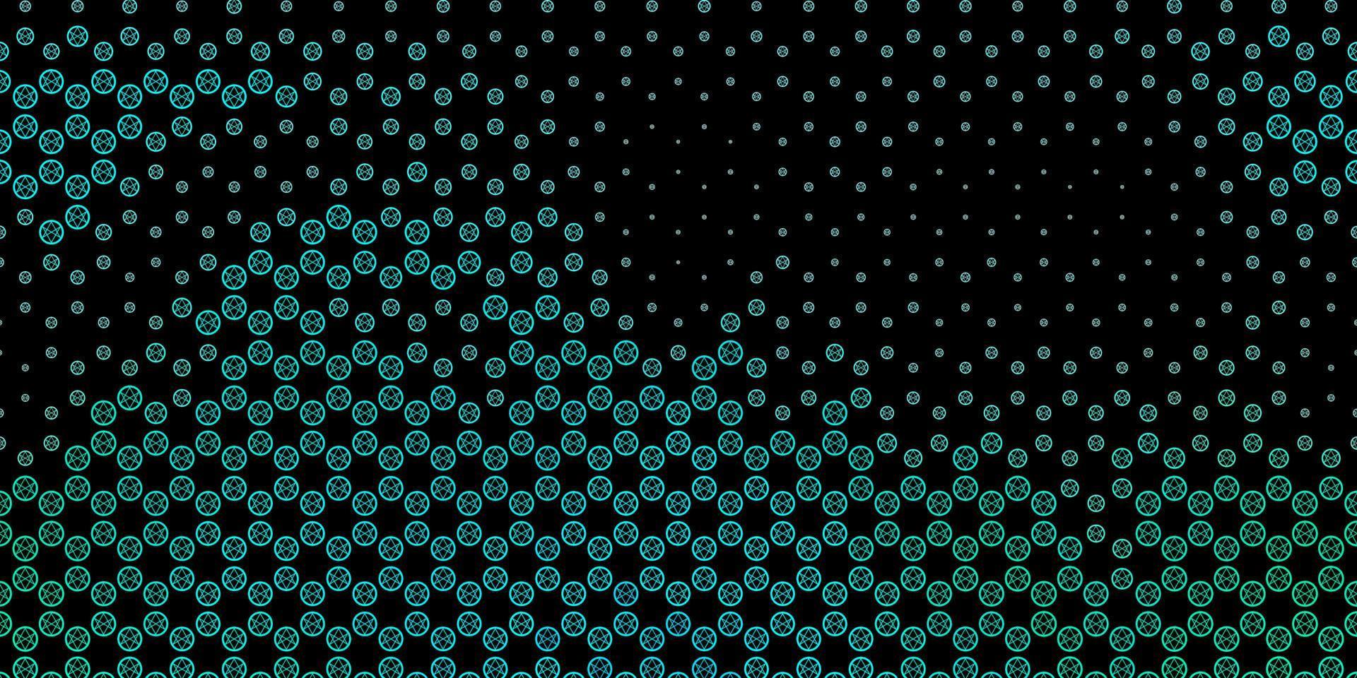 Dark Green vector pattern with magic elements.