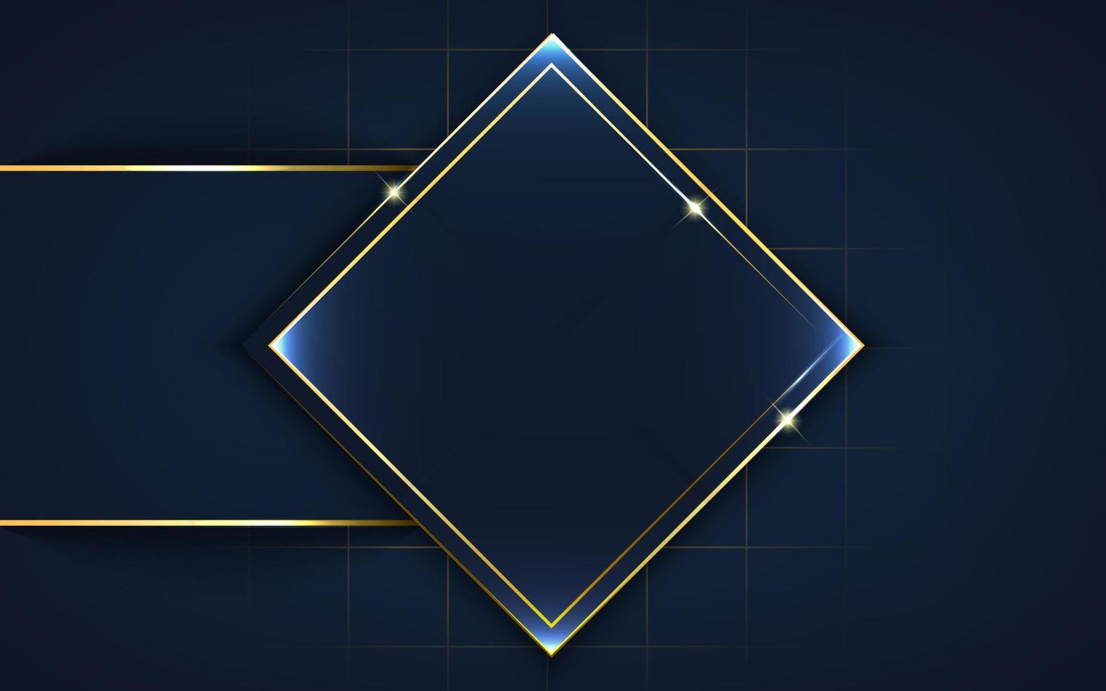 dark blue overlap layers with gold line vector