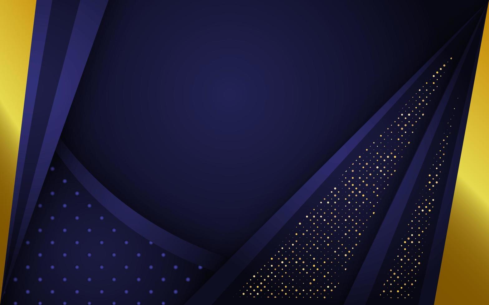 dark blue overlap layers with gold glitters vector