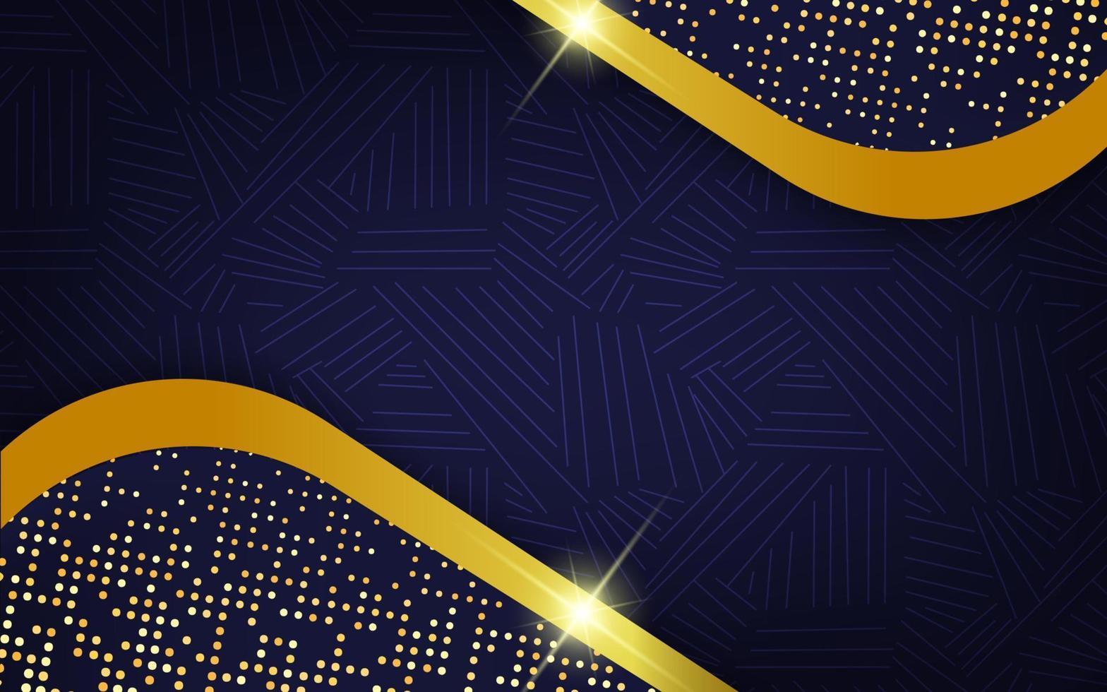 dark blue overlap layers with gold glitters vector
