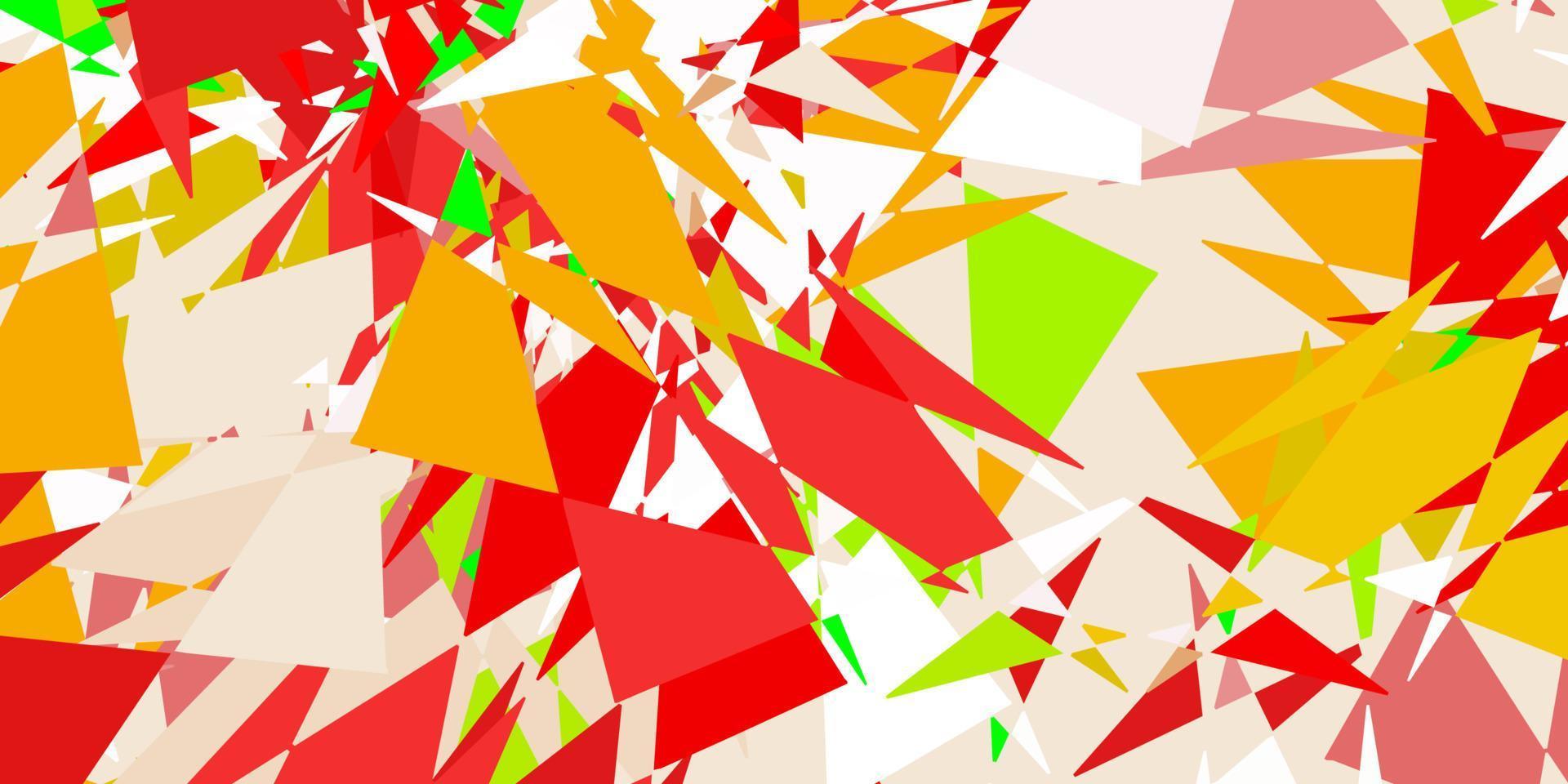 plantilla de vector verde claro, rojo con formas triangulares.