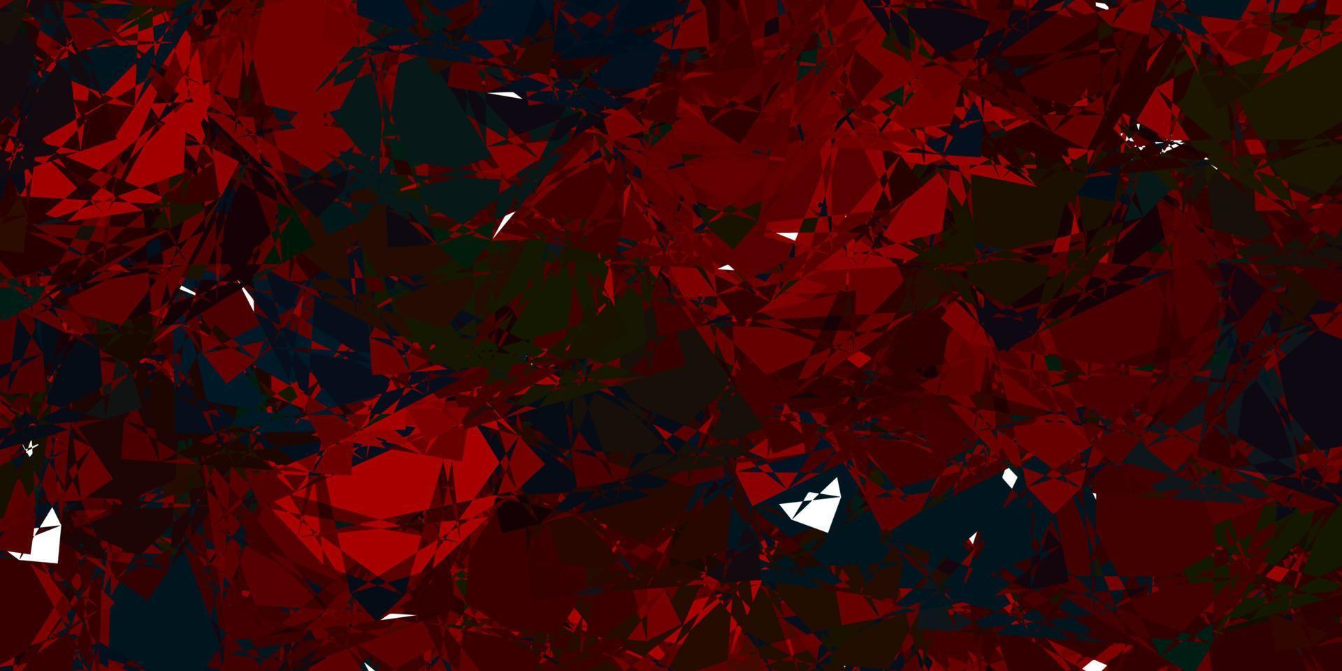 Dark Green, Red vector pattern with polygonal shapes.