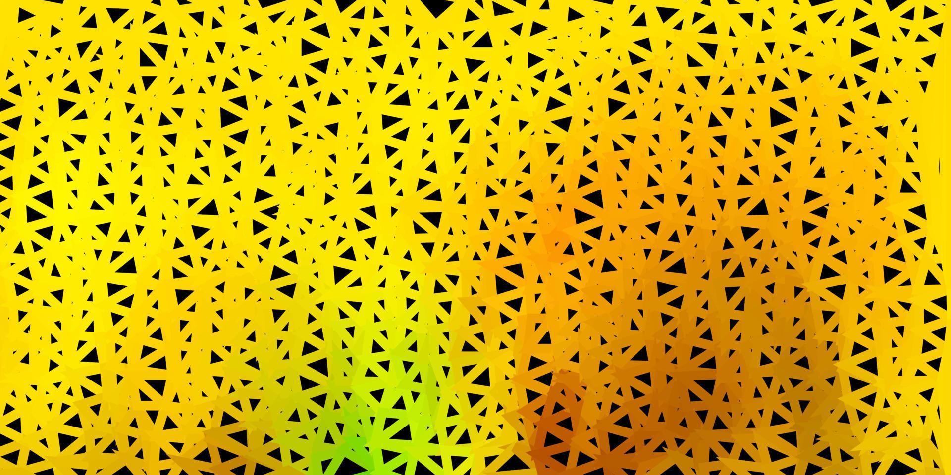 Dark green, yellow vector abstract triangle pattern.