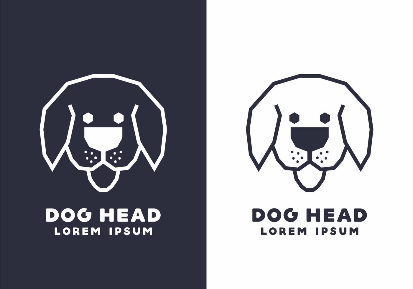 Stiff art style of two dog head vector
